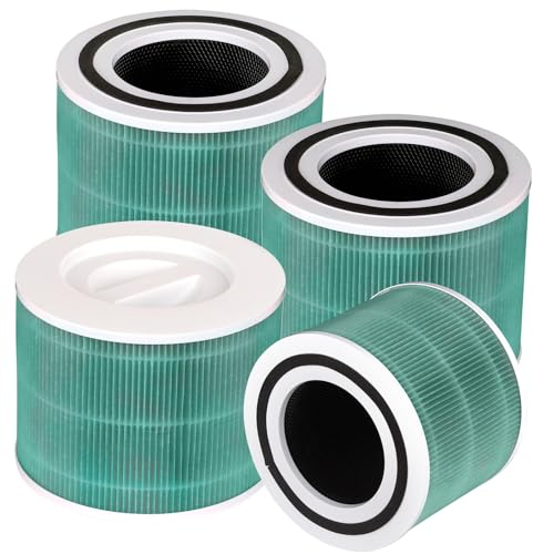 (4 pezzi) Core 300S Filtro di ricambio compatibile con purificatore d'aria LEVOIT Core 300 e Core 300S, filtro H13 True Hepa, filtro HEPA 3 in 1, filtri a carbone attivo, Rispetto al Core 300-RF-TX