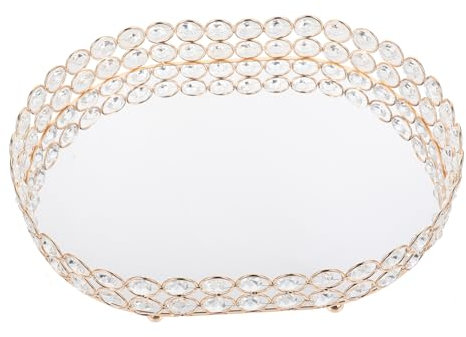 PRETYZOOM 1 Pc Bandeja De Almacenamiento De Joyas Organizador De Tocador Transparente Decoración De Mesa Bandeja De Paleta De Maquillaje Cristal Accesorios De Boda Perder Hierro