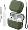 Teyomi Funda Compatible con AirPods Pro 2 con Kit de Limpieza, Funda para Apple Airpods Pro 2ª Generación con Correa de Mano, TPU Case para Airpods Pro 2 Cover[DISEÑO con Tacto DE Cuero][Verde Claro]