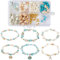 SUNNYCLUE 1 Box 280 Stück DIY 6 Sets Ozean Armband Bastelset Seestern Schildkröten Perlen Muschelperlen Sommer Hawaii Meerestier Perlen Glücksbringer Edelsteinperlen Für Schmuckherstellungs Sets Für E