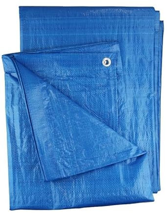 DIAH DO IT AT HOME Blue Tarpaulin Waterproof Cover Tarp Ground Sheet Camping Light S Grade Strengh 50 gsm (5m x 5m)
