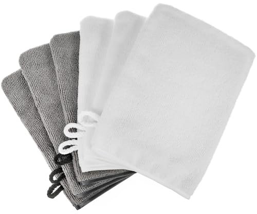 PHOGARY Mikrofaser-Waschlappen, 15,2 x 20,3 cm, schnell trocknend, super saugfähig, weich, leicht, Handtuch, Körper, Gesichtstücher, kleiner Waschhandschuh für Reisen, Duschen, Gesicht, 6 Stück