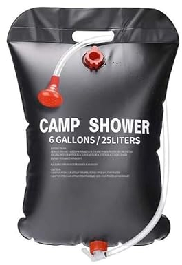 König Design Campingdusche Solardusche, Mobile Camping Dusche Set, Outdoor Gartendusche Kinder Warmwasser, Tragbare Solar-Wassersack für Garten, Reisedusche mit Duschkopf Schlauch Tasche (25 Liter)