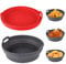 Air Fryer Silicone Liners, Reusable Collapsible Round Basket Airfryer Liner, 8.5 inch Foldable Heat Resistant Non Stick Baking Trays for 5QT -8QT Air Fryers, 2 Pack (Grey+Red)