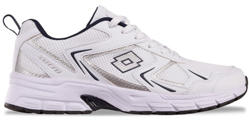 Lotto, Scarpe da Ginnastica Unisex-Adulto, Bianco Blu Marino, 42 EU