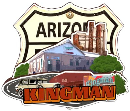 Kingman Kühlschrankmagnet Arizona, USA, Amerika, 3D, Holz, Stadt, Reise, Souvenirs, handgefertigt, Handwerk, Kühlschrankmagnete, Aufkleber, Heimdekoration, Sammlung, Geschenk