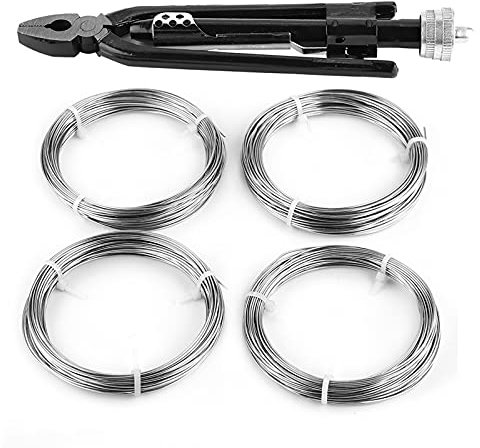 Ejoyous 6 Zoll Sicherheits Drahtverdrehzangen Set, Lock Wire Twister Tool mit 20 Gauge Draht 18 Gauge Draht High Carbon Steel Wire Twist Zange, für Sicherungsmutter Sicherheit Krawatte