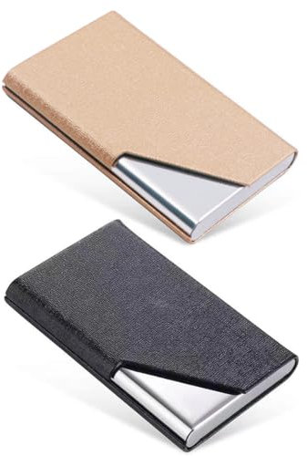 VYIBPDY 2 Pcs Support Carte De Visite,Porte Carte de Visite Professionnel pour Hommes Femmes Support Carte de Visite avec Fermeture Magnétique Etui Carte Bancaire