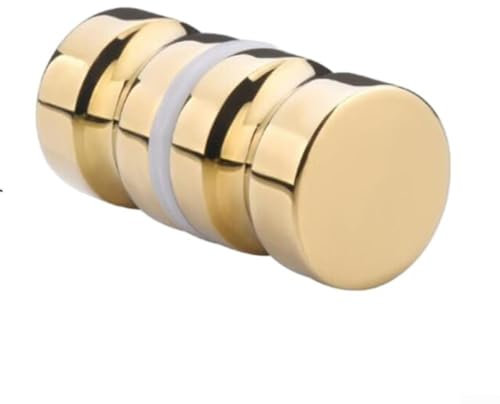 EasyByMall Shower Door Handle, Shower Screen Knobs Handles Aluminium Alloy Solid Single Hole, for Shower Glass Door Bathroom Sliding Door, 30Mm(Gold)
