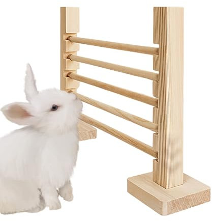 Furtryvl Barre de Saut pour Lapin, Obstacle d'exercice pour Lapin - Jeu d'obstacles à Barre de Saut en Bois Naturel pour Lapin | Jouets pour Petits Animaux, Jouets d'activité multifonctionnels