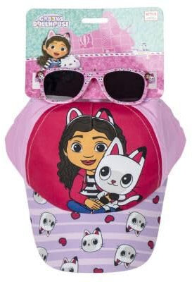 Gabby Katze – Set aus Mütze und Sonnenbrille, für Kinder, Mädchen, Rosa, Gabby und das magische Haus