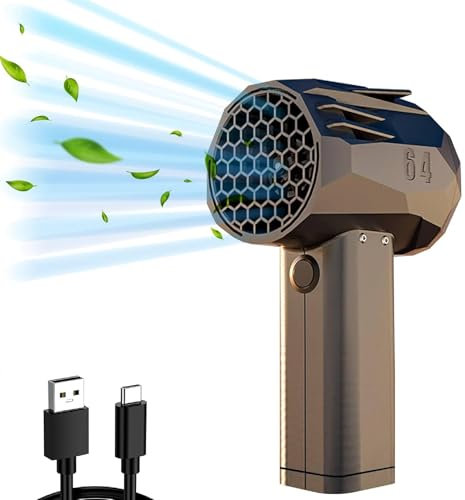 Getto di Tuono Secco, Ventola Turbo per Asciugatore per Auto da 64 Mm, Spinta 1,4 Kg/s, 66 M/s, 4000mAh Soffiatore per Foglie per la Pulizia del Patio, L'asciugatura Dell'auto