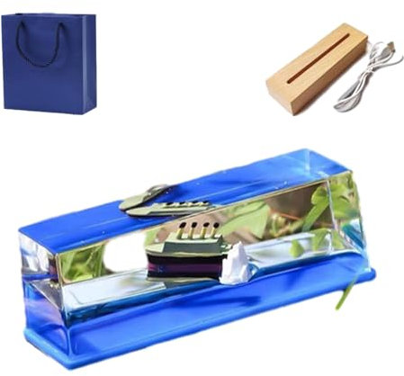 Black Pearl Ghost Ship, Pirate Ship in a Bottle, Fluid Drift Bottle,Acrylic Cruise Ship Model Never Sink Ship, Pirate Ship Model in Fluid Drift Bottle, Unsinkable Boat in a Box (C)