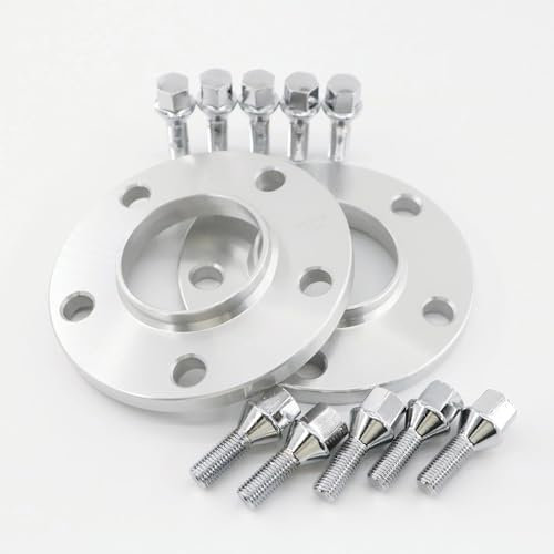 DZSLLOOI Cales Elargisseurs Voies 2 Stücke 12mm 15mm 20mm Hubcentric Spurverbreiterungen + Radschrauben Kit 5x120 Für E36 E46 E60 E61 E62 E90 E91 Cales D'espacement Roue(12mm)