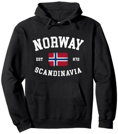 Norway Scandinavia Norwegische Flagge Norge Noreg Norwegen Pullover Hoodie