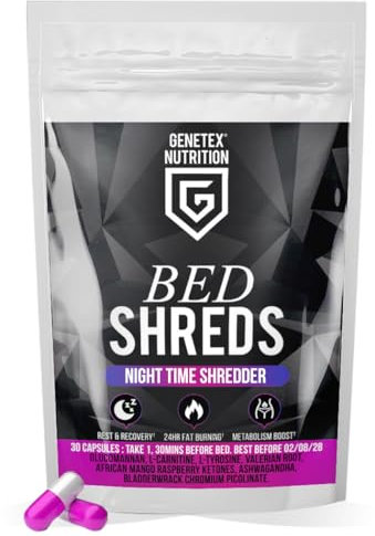 Bed Shreds Night Time Supplement for Weight Management & Sleep Aid – Night Time Supplement with Natural Ingredients - Supports Relaxation & Restful Nights, 30 Capsules, Made in UK – Vegan Friendly
