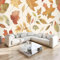 Papier Peint panoramique Feuilles d'automne à l'aquarelle 300 x 210cm Soie Papier Murale feuilles orange Papier Peint Décoration Murale Salon Chambre á Coucherr Bureau Salle restaurant Décoration