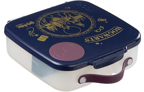 Harry Potter by b.box Brotdose Kinder mit Fächern | Jumbo Bento Box mit 4 Fächern (2 Auslaufsicher), Herausnehmbarer Trennwand, Gel-Kühlakku | Schul Lunchbox Ab 3, 2L