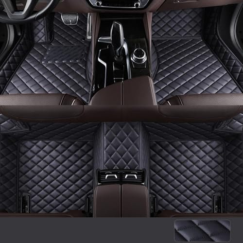 Fussmatten Auto, Autofußmatten, Autoteppich für Seat Exeo 2008-2013, PU-Leder Nach Maß Auto FußMatten Antirutschmatte Allwetterfußmatten,Black
