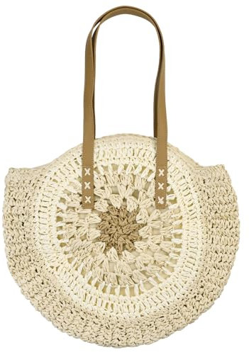 WEFHEF Sac à Bandoulière Paille Femme Sac à Main en Paille Bandoulière pour Plages Voyages Vacances