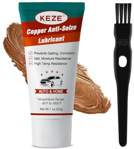 KEZE Lubrificante antigrippante al rame per filettature, candele, bulloni e dadi per autoveicoli, previene ruggine e corrosione, resistente alle alte temperature (1 confezione)
