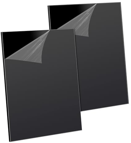 Schwarz Acrylglas Platte 2 Stück Rechteckige Acrylscheiben, ABS Kunststoffplatten, Acryl Rohlinge, Laserschneidbar Acrylplatten für Schilder, DIY Display Projekte, Malerei, 30 x 20cm, 5mm