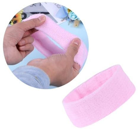 COLLBATH Verstellbares Terry Cloth Stirnband Damen Schweißbänder für Yoga Fitness Spa Make up Waschband Atmungsaktiv Elastisch Rosa
