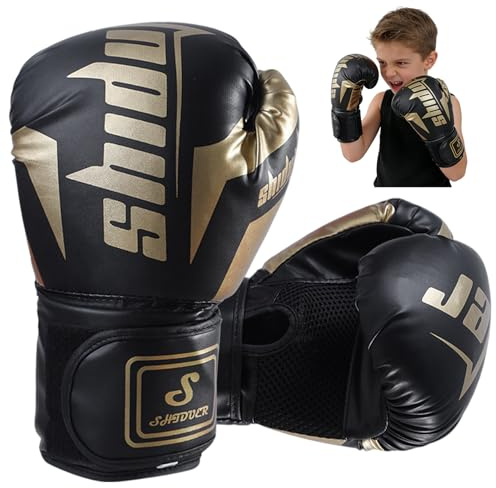 Guanti Da Boxe per Bambini: Guantoni Da Boxe per Ragazzi E Ragazze, Pelle Sintetica Di Alta Qualità, Cuciture Rinforzate, 6oz Guanti Da Sacco per Sacco Da Boxes, Muay Thai, Kickboxing, Mma