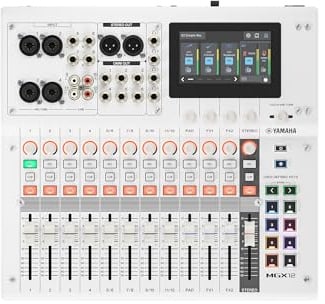 YAMAHA MGX12 Digitaler Audio-Mixer mit Touch-LCD, Bluetooth, Weiß | Kompakter Audio-Mixer mit Dual-USB, microSD-Mehrspuraufnahme und intelligenten Audio-Tools