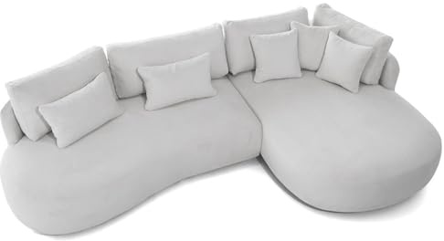 MW EURO-MEBLE Ecksofa Jacobs MINI - Wohnlandschaft, Polstersofa, Polstercouch (Rechte Seite - Hellgrau: Fredo 30)