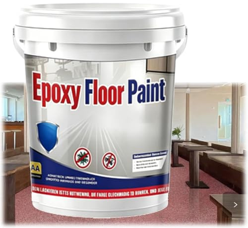 Genérico Pintura Epoxi Suelo, Resina Epoxi Para Suelo, Pintura Epoxi Suelos Antideslizante y Resistente Al Desgaste para Suelos de Interior y Exterior (Red,0.5kg)