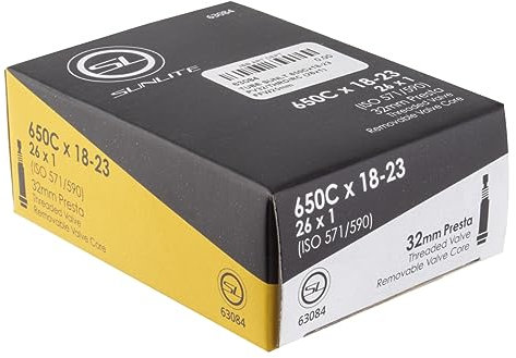 Sunlite Bicycle Tube 650 x 18-23 (26 x 1) 32mm PRESTA Valve