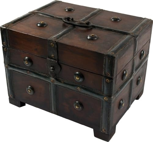 Kleine Schatztruhe, Holzschachtel, Deko-Box, Modell 2, klein (12*18*13 cm)