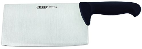 Arcos Couteau de Boucher Cleaver - Acier Inoxydable Nitrum 8 - Manche en Polypropylène Noir - Bactiproof Silver - Système d'Identification par Couleur (7) - Série 2900 - Couleur Noire