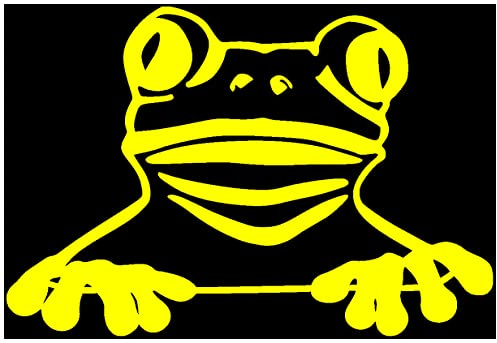 Samunshi® Frosch Aufkleber 'Freddy' Froschaufkleber Sticker 20 x 13,6cm gelb