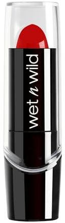 wet n wild Silk Finish Lipstick, Hydrating Rich Buildable Lip Color, Formulated with Vitamins A,E, & Macadamia for Ultimate Hydration, Cruelty-Free & Vegan - Hot Red