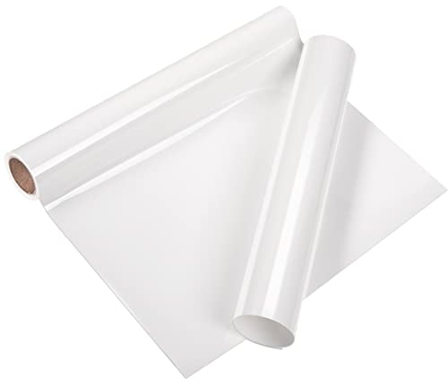 VINYL FROG Plotterfolie Textil Weiß Flexfolie Plotter Textil 30,5cm x 155cm Heat Transfer Vinyl HTV für DIY T-Shirt, Stoffe