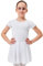tanzmuster ® Ballettkleid Mädchen Kurzarm - Lucy - Baumwolle - Chiffon Röckchen - weiß, Größe:92/98