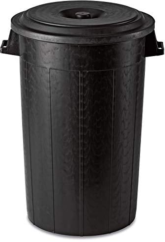 Poubelle robuste noire avec couvercle 70 l - Poubelle recyclée - Capacité 70 l