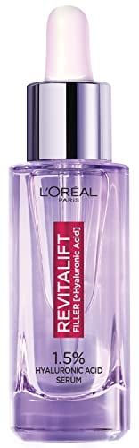 L'Oréal Paris Revitalift Filler Hyaluronic Acid Serum [1.5% Pure Concentrated Micro-Epidermic Hyaluronic Acid], Dropper Serum, Intensely Hydrates & Replumps, Visibly Reduces Fine Lines & Wrinkles