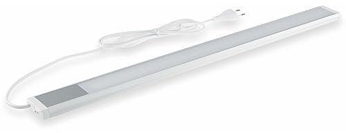 Lampe LED sous meuble, 60 cm, 10 W, 1430 lm, 230 V, dotée de 1,5 m de câble avec interrupteur, éclairage pour cuisine et plan de travail, 1 pièce, lumière blanc neutre