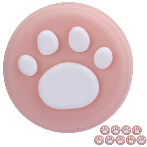 Cat Claw Daumengriffe Abdeckung Abdeckung aus weichem Silikonmaterial für Controller 10-teilige Joystick-Wippkappe Universal für & Lite(Weiße Pfote auf Rosa)