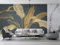 SILK ROAD EU Papier Peint Panoramique 3D Soie, 356 × 250cm, Feuille de Bananier Jaune d'or, Largeur max 9m, pour Salon Chambre Restaurant Enfant Décoration Murale