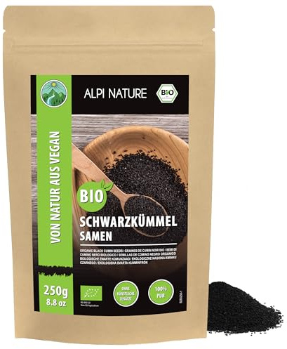 Alpi Nature Semi di Cumino Nero BIO 250g, Semi di Cumino Nero Interi per Cucina e Pasticceria