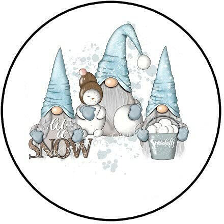 2cmØ 32-Stück! Aufkleber Sticker Briefumschlag-Siegel Post rund LET Snow Winter Gnomes Lass Schnee Winter Wichtel R778
