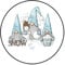 2cmØ 32-Stück! Aufkleber Sticker Briefumschlag-Siegel Post rund LET Snow Winter Gnomes Lass Schnee Winter Wichtel R778