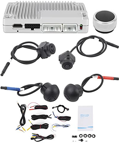 BHDK Sistema Envolvente de Vista de Pájaro de 360 Grados, Sistema de Cámara de Respaldo de Coche HD 1080P con Grabadora DVR para Coche, Vista Panorámica Frontal/Lateral/cámara de Visión Trasera