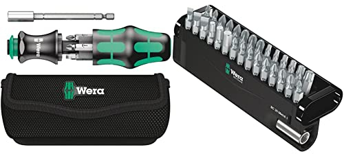Wera Kraftform Kompakt 28 mit Tasche, 7-teilig, Wera 05134491001 & Bit-Sortiment, Bit-Check 30 Metal 1, 30-teilig, 05057434001