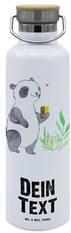 Mr. & Mrs. Panda Personalisierte Trinkflasche Panda Geocaching - Personalisierte Geschenke, Trinkflasch mit Aufdruck, Hobby, Sportart, Flasche
