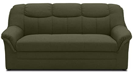 DOMO. collection Sofa Berlin, klassisches 3er Sofa, Polstergarnitur mit hochwertigem Federkern, 3 Sitzer 178 x 90 x 89 cm (BxTxH), grün